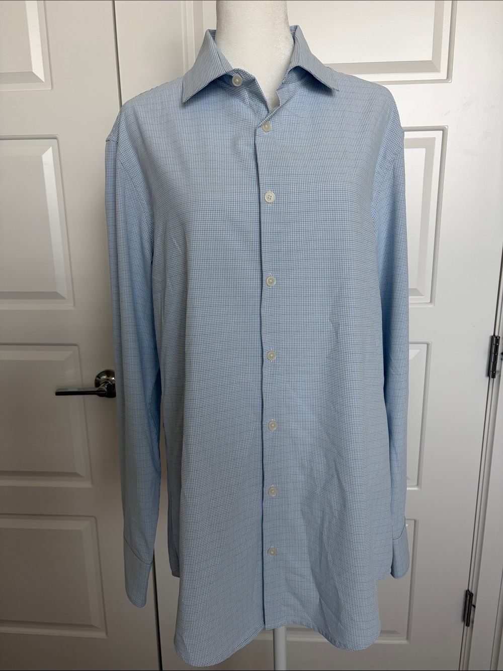Mizzen+Main Sky Blue Micro-Check Dress Shirt